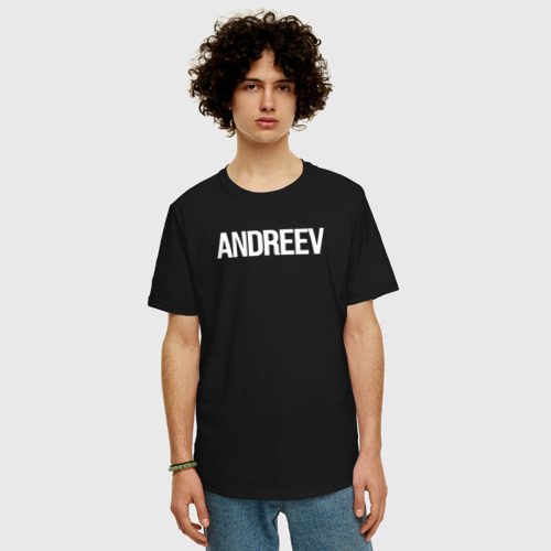Мужская футболка хлопок Oversize Андреев фамильная, цвет черный - фото 3