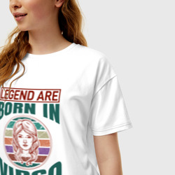 Женская футболка хлопок Oversize Легенда рождается под знаком дева - фото 2