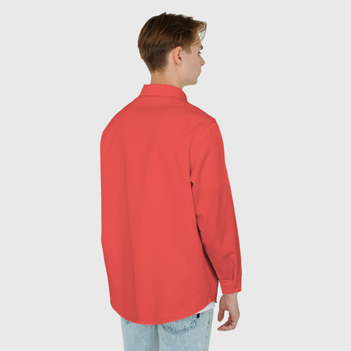 Мужская рубашка oversize 3D с принтом Enjoy capitalism, вид сзади #2