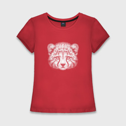 Женская футболка хлопок Slim Морда детеныша гепарда