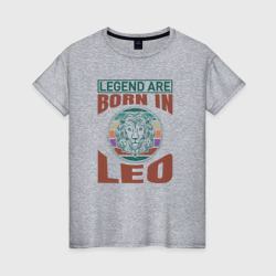 Легенда рождается под знаком лев – Женская футболка хлопок с принтом купить со скидкой в -20%