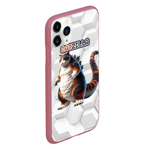 Чехол для iPhone 11 Pro матовый Catzilla big, цвет малиновый - фото 3