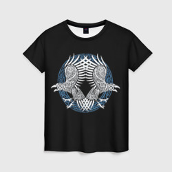 Женская футболка 3D Вороны одина хугин и мунин 