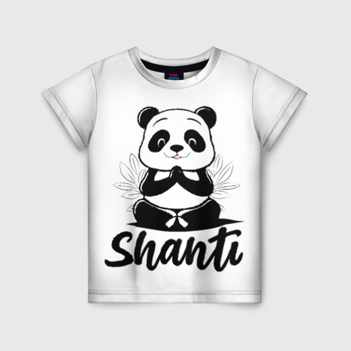 Детская футболка 3D с принтом Шанти панда, вид спереди #2