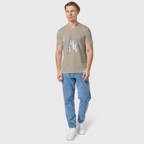 Мужская футболка хлопок Сушеная рыба, цвет миндальный - фото 5