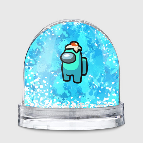 Игрушка Снежный шар Амонг ас с яичницей на голове 