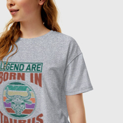 Женская футболка хлопок Oversize Легенда рождается под знаком тельца - фото 2
