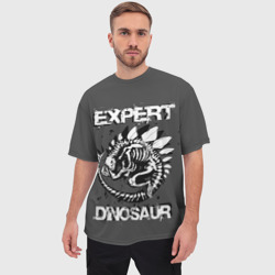 Мужская футболка oversize 3D Dinosaur expert  - фото 2