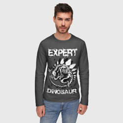 Мужской лонгслив 3D Dinosaur expert  - фото 2