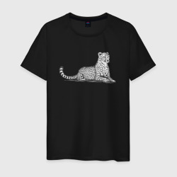 Леопард на отдыхе – Мужская футболка хлопок с принтом купить со скидкой в -20%
