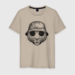 Леопард в панаме – Мужская футболка хлопок с принтом купить со скидкой в -20%