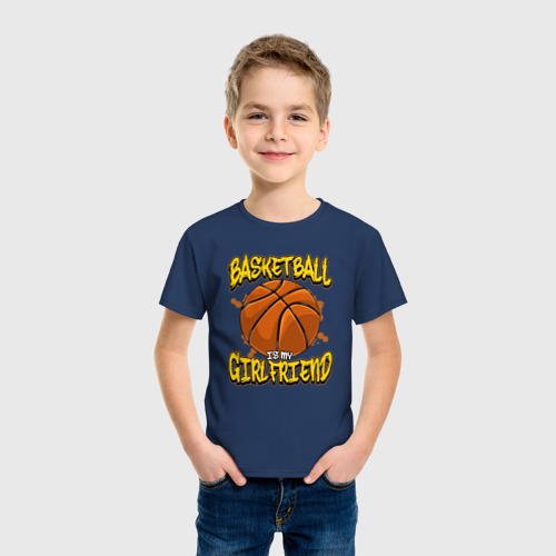 Детская футболка хлопок с принтом Баскетбол моя подружка, фото на моделе #1