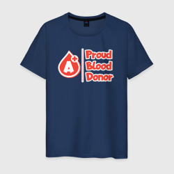 Донор крови - вторая положительная – Мужская футболка хлопок с принтом купить со скидкой в -20%