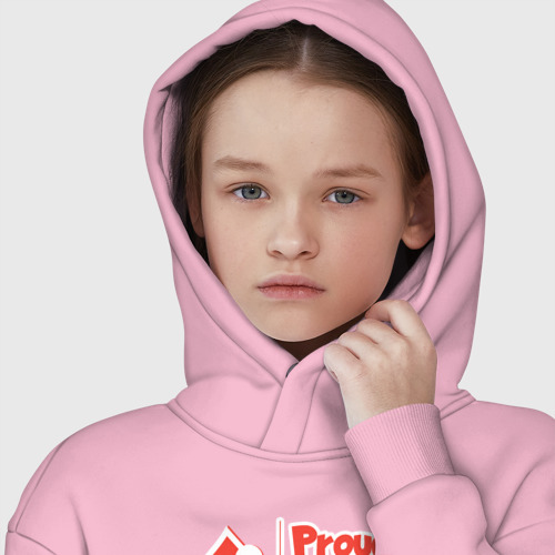 Детское худи Oversize хлопок Донор крови - четвертая отрицательная, цвет светло-розовый - фото 6