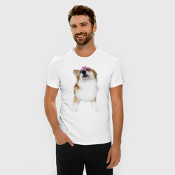 Мужская футболка хлопок Slim Взрослая собака корги - фото 2