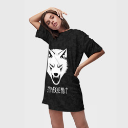 Платье-футболка 3D Символика волк сопротивления - страха нет - фото 2