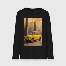 Мужской лонгслив хлопок Желтый ретро автомобиль