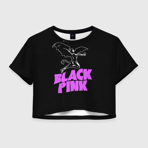 Женская футболка Crop-top 3D Black Pink - Sabbath, цвет 3D печать