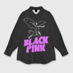 Мужская рубашка oversize 3D Black Pink - Sabbath