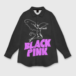 Женская рубашка oversize 3D Black Pink - Sabbath