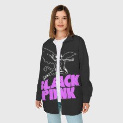 Женская рубашка oversize 3D Black Pink - Sabbath - фото 2