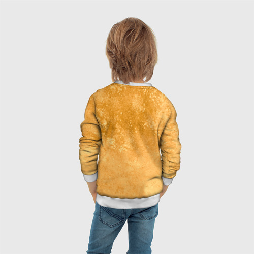 Детский свитшот 3D с принтом Морда бульдога цветная, вид сзади #2