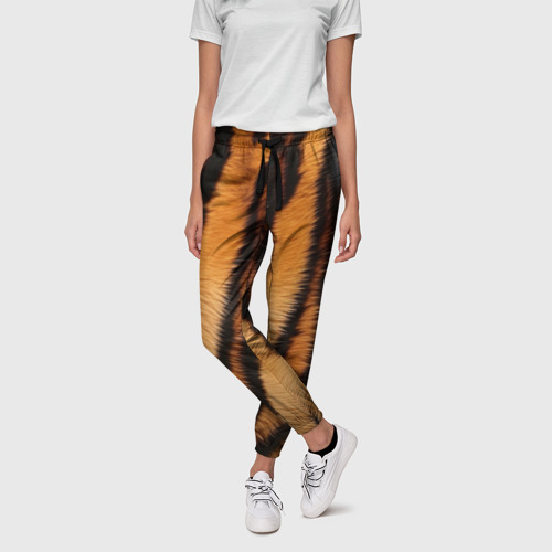Женские брюки 3D с принтом Тигровая шкура, фото на моделе #1