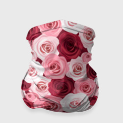 Бандана-труба 3D Красные и розовые розы
