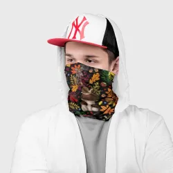 Бандана-труба 3D Фон с лесными грибами - фото 2