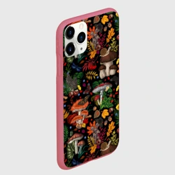Чехол для iPhone 11 Pro матовый Фон с лесными грибами - фото 2