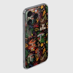 Чехол для iPhone 15 Pro Max силиконовый с защитой камеры Фон с лесными грибами - фото 2