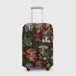 Чехол для чемодана 3D Фон с лесными грибами