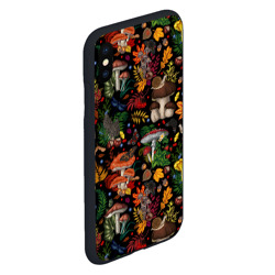 Чехол для iPhone XS Max матовый Фон с лесными грибами - фото 2