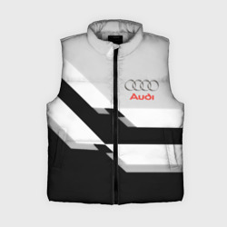 Женский жилет утепленный 3D Audi sport geometry black