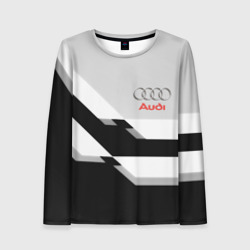 Женский лонгслив 3D Audi sport geometry black