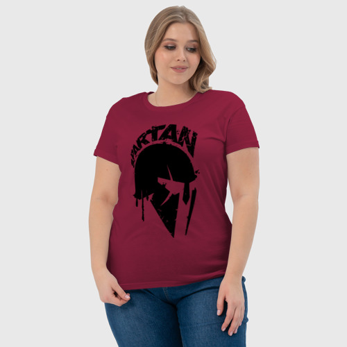 Женская футболка хлопок с принтом Спартанец - шлем, фото #4