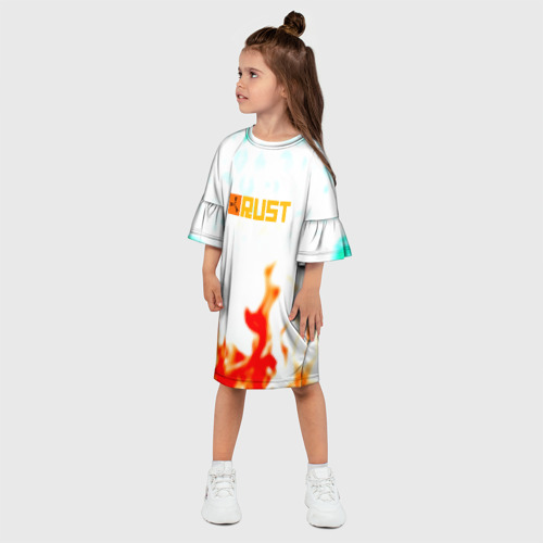 Детское платье 3D Раст в огне лого, цвет 3D печать - фото 3