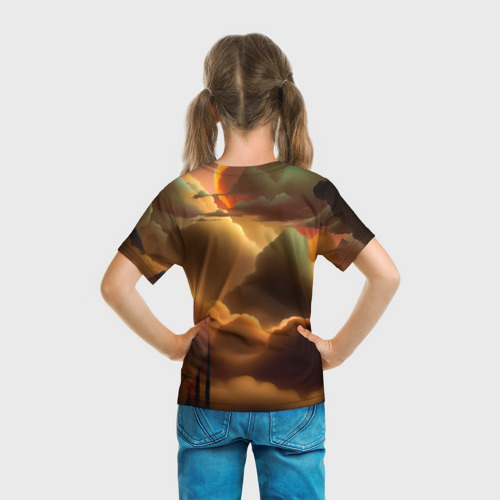 Детская футболка 3D с принтом Фемида, вид сзади #2
