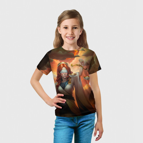 Детская футболка 3D с принтом Фемида, вид сбоку #3
