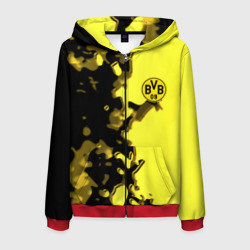 Мужская толстовка 3D на молнии Borussia sport geometry yellow