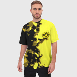 Мужская футболка oversize 3D Borussia sport geometry yellow - фото 2