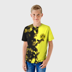 Детская футболка 3D Borussia sport geometry yellow - фото 2