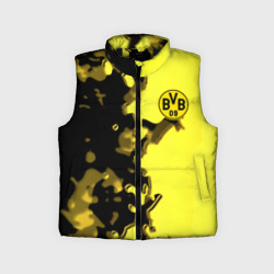 Детский жилет утепленный 3D Borussia sport geometry yellow