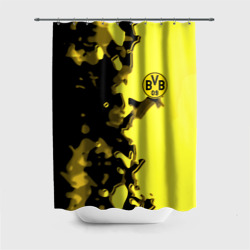 Штора 3D для ванной Borussia sport geometry yellow