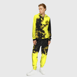 Мужской костюм с толстовкой 3D Borussia sport geometry yellow - фото 2