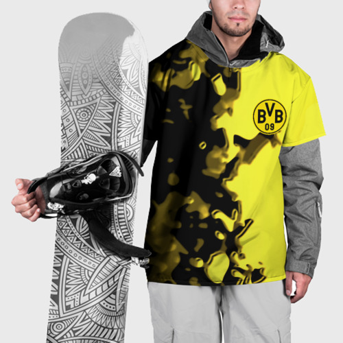 Накидка на куртку 3D Borussia sport geometry yellow, цвет 3D печать