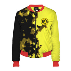 Женский бомбер 3D Borussia sport geometry yellow