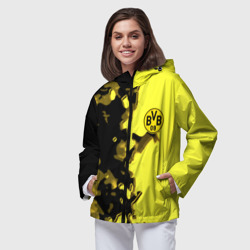 Женская ветровка 3D Borussia sport geometry yellow - фото 2