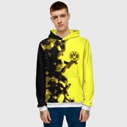 Мужская толстовка 3D Borussia sport geometry yellow - фото 2