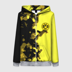 Женская толстовка 3D на молнии Borussia sport geometry yellow